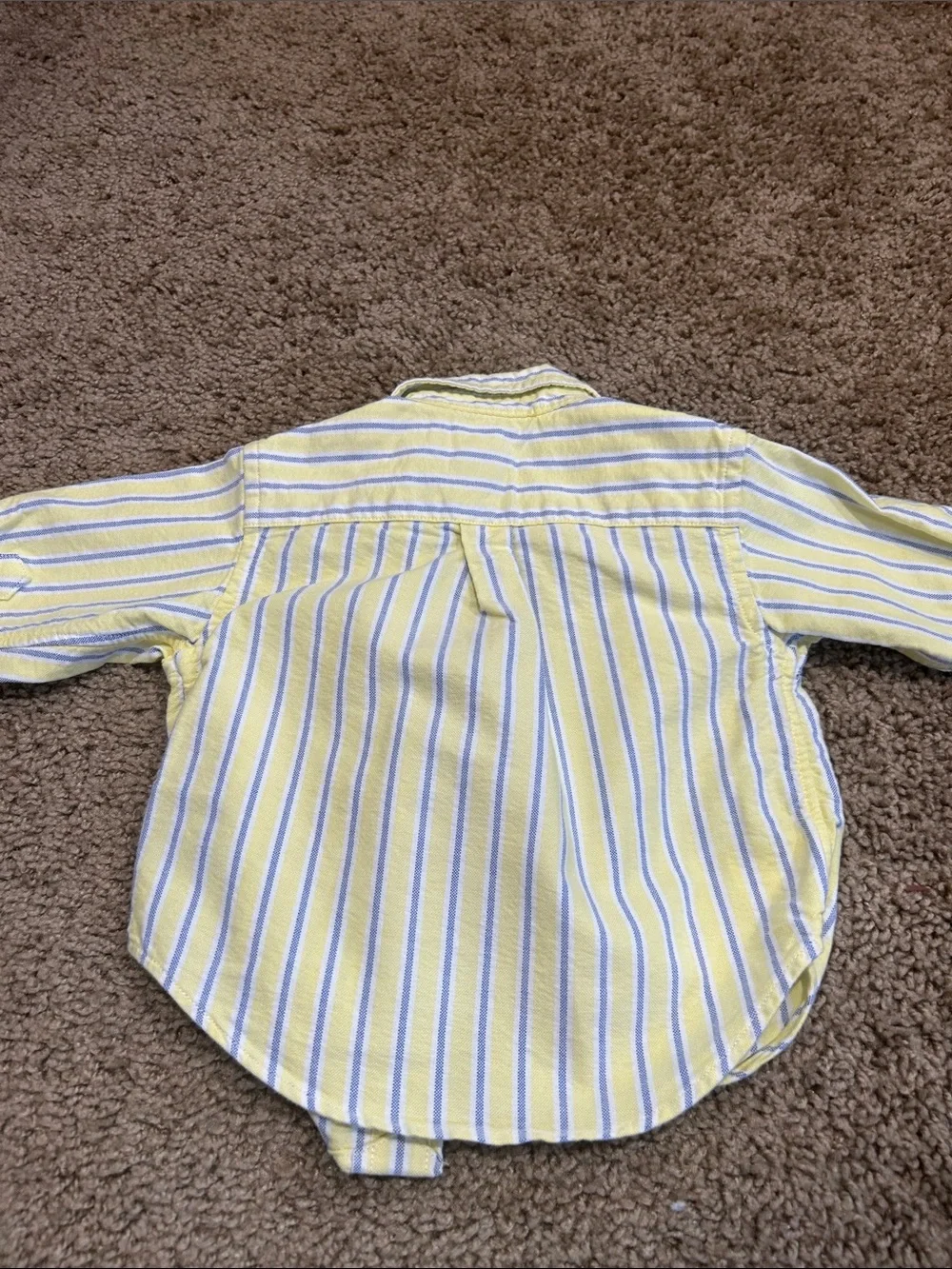 Ralph Lauren Kids Blue Knit Pullover with Green & Yellow Button-Downs